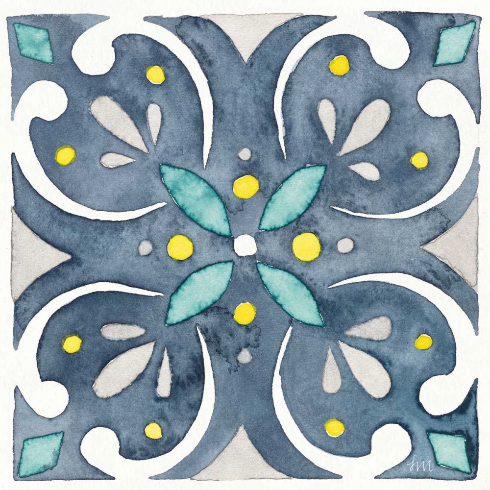 Garden Getaway Tile IV Blue art print by Laura Marshall for $57.95 CAD