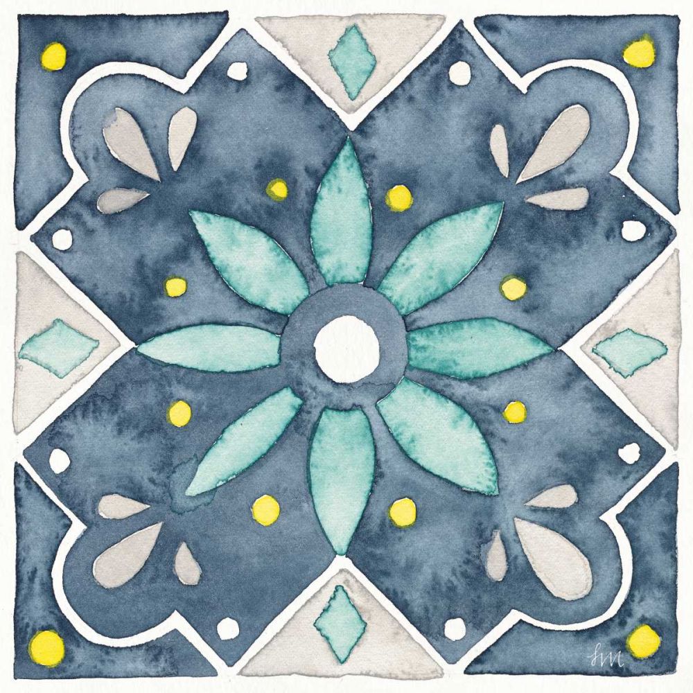Garden Getaway Tile V Blue art print by Laura Marshall for $57.95 CAD