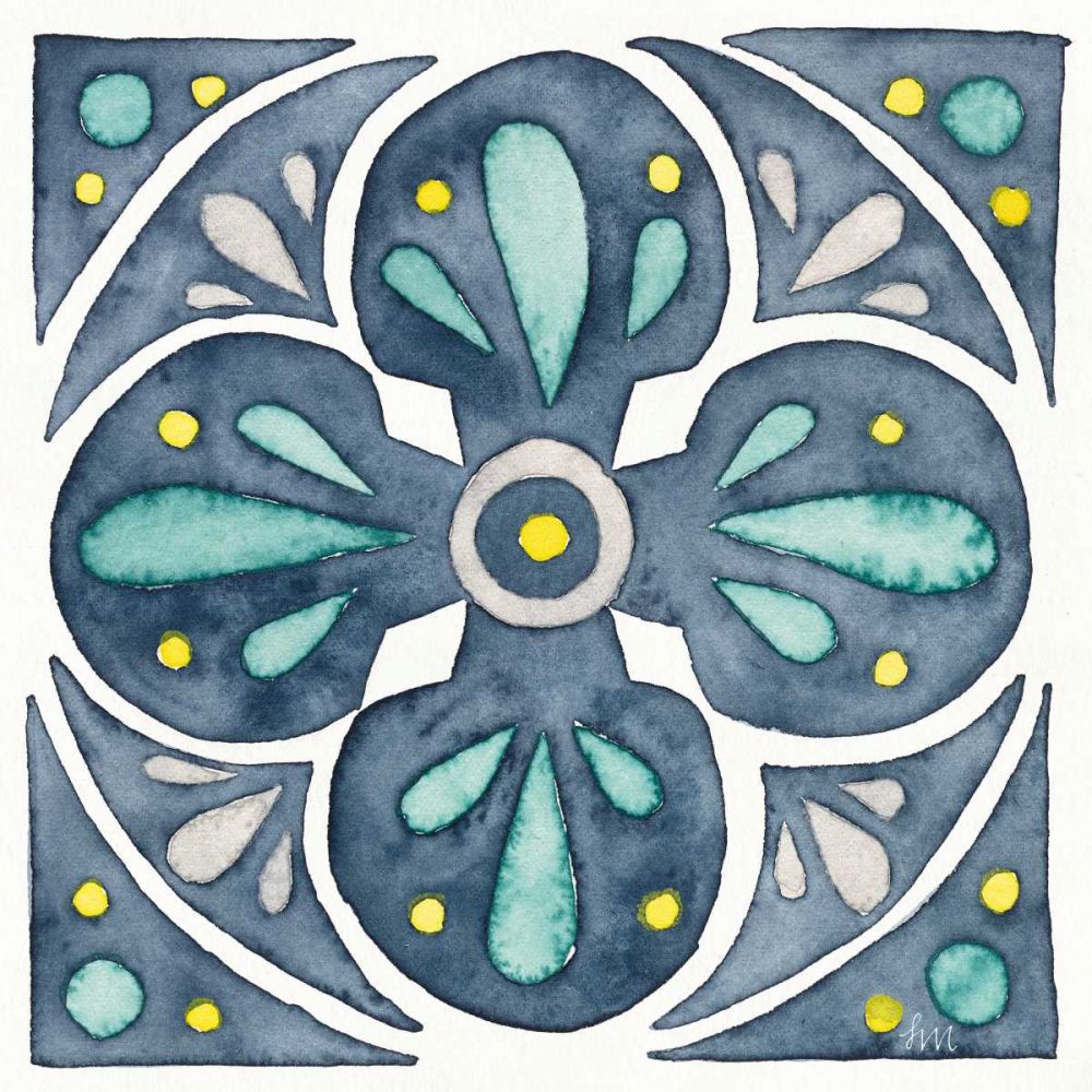 Garden Getaway Tile VI Blue art print by Laura Marshall for $57.95 CAD