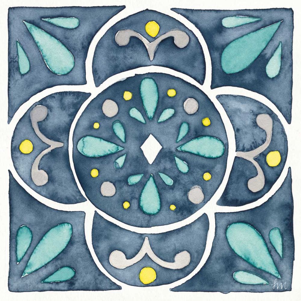 Garden Getaway Tile VII Blue art print by Laura Marshall for $57.95 CAD