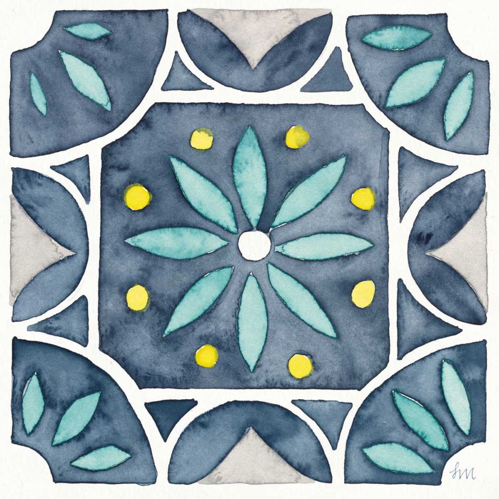 Garden Getaway Tile VIII Blue art print by Laura Marshall for $57.95 CAD