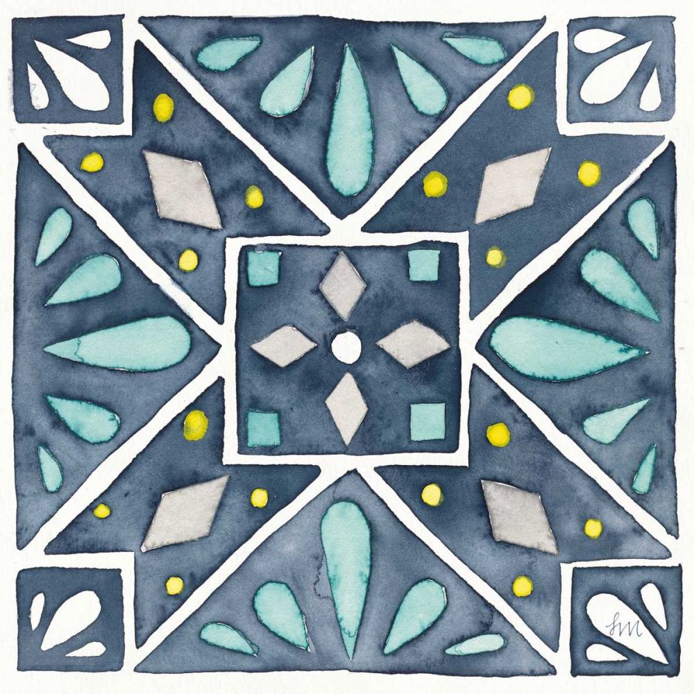 Garden Getaway Tile IX Blue art print by Laura Marshall for $57.95 CAD