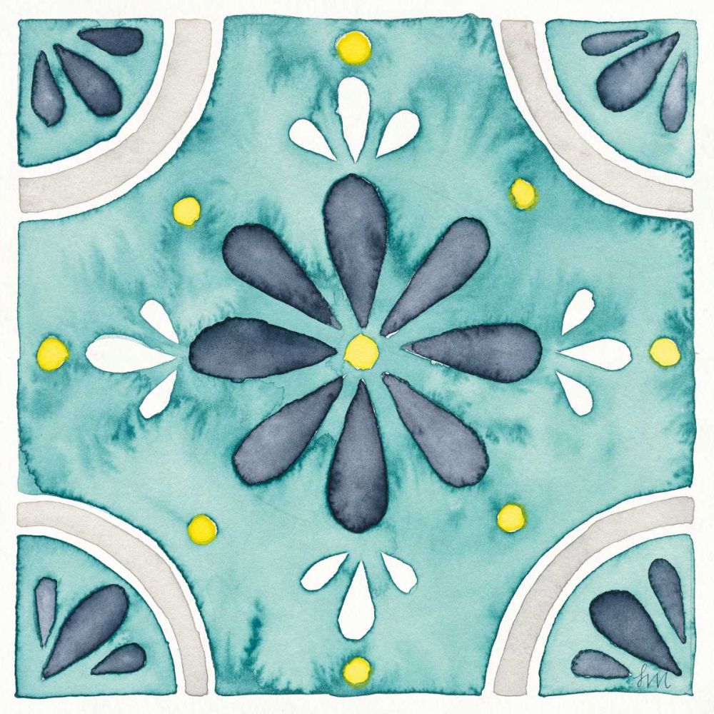 Garden Getaway Tile I Teal art print by Laura Marshall for $57.95 CAD