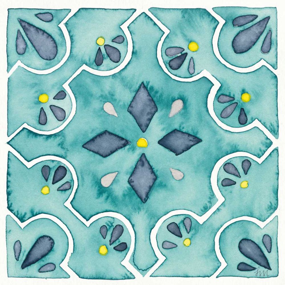Garden Getaway Tile II Teal art print by Laura Marshall for $57.95 CAD