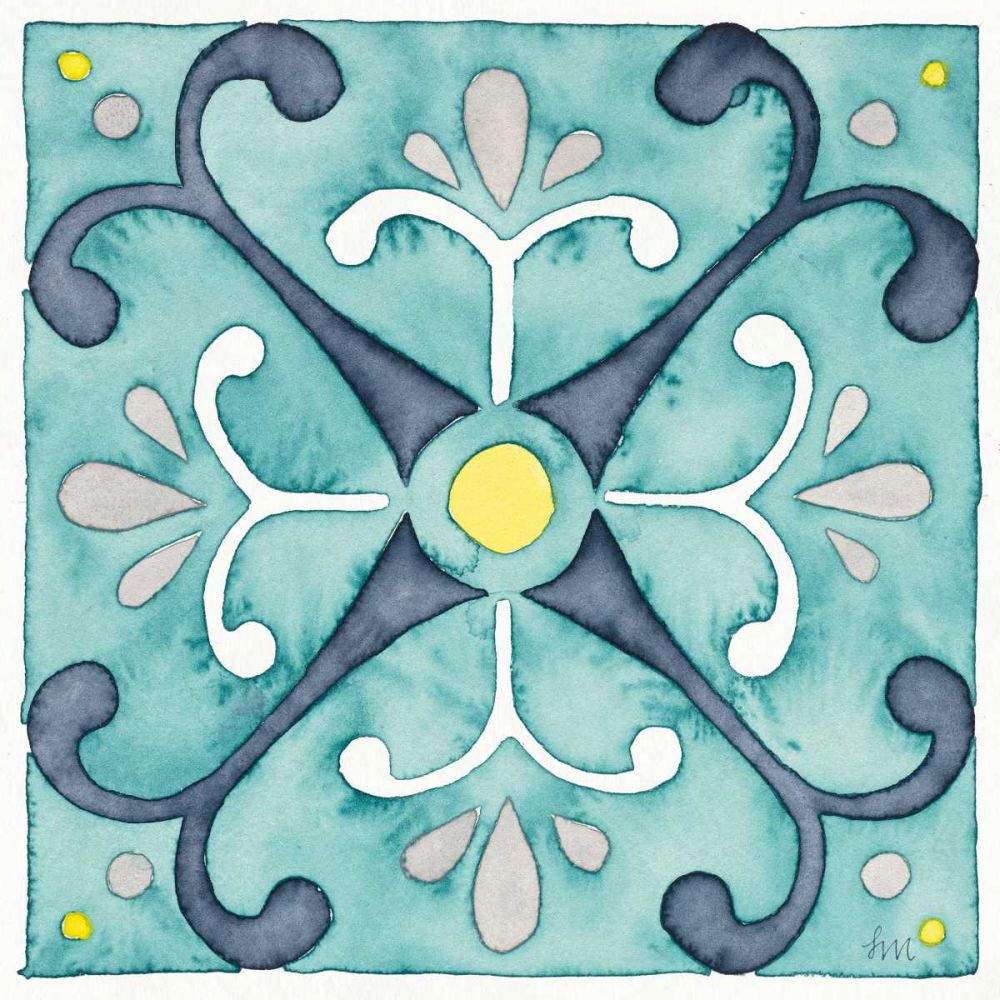 Garden Getaway Tile III Teal art print by Laura Marshall for $57.95 CAD