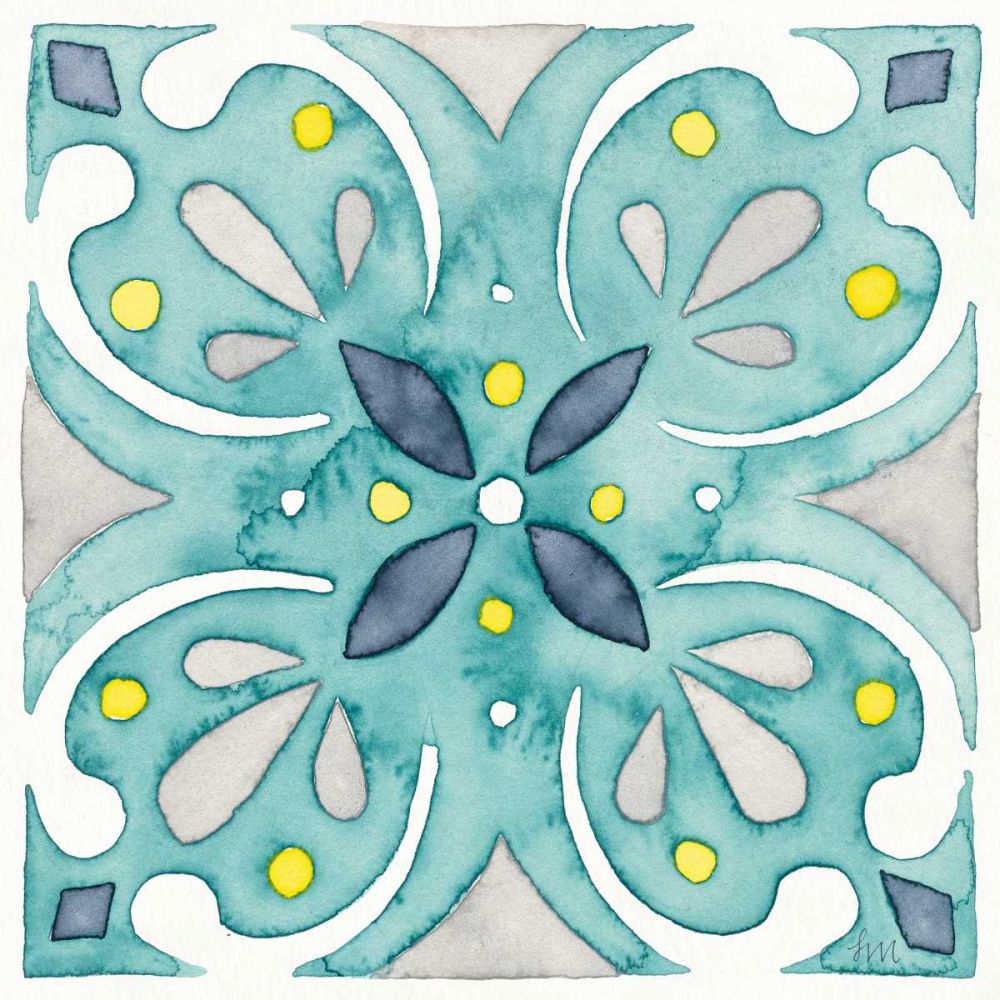 Garden Getaway Tile IV Teal art print by Laura Marshall for $57.95 CAD