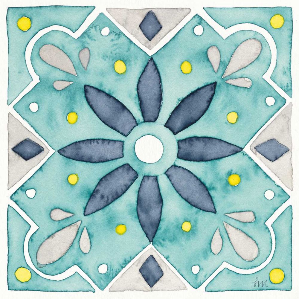 Garden Getaway Tile V Teal art print by Laura Marshall for $57.95 CAD