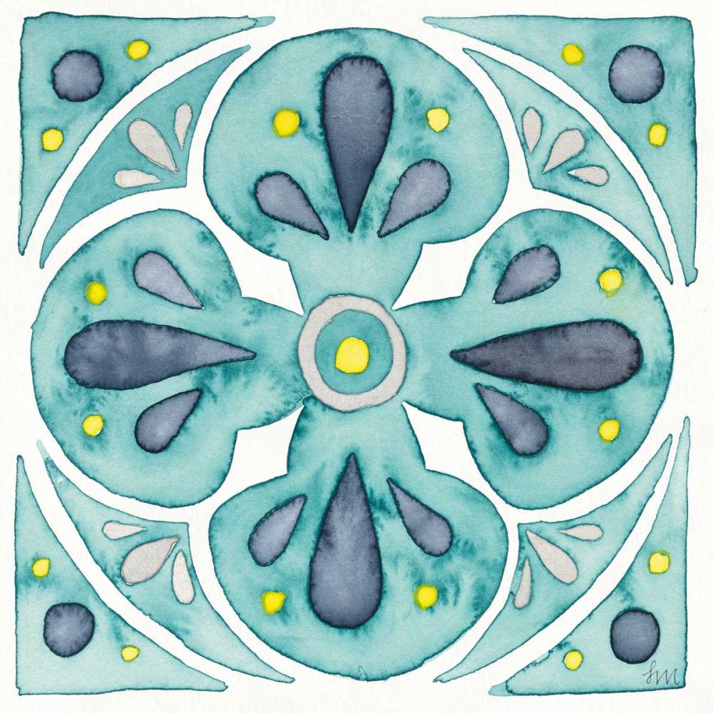 Garden Getaway Tile VI Teal art print by Laura Marshall for $57.95 CAD
