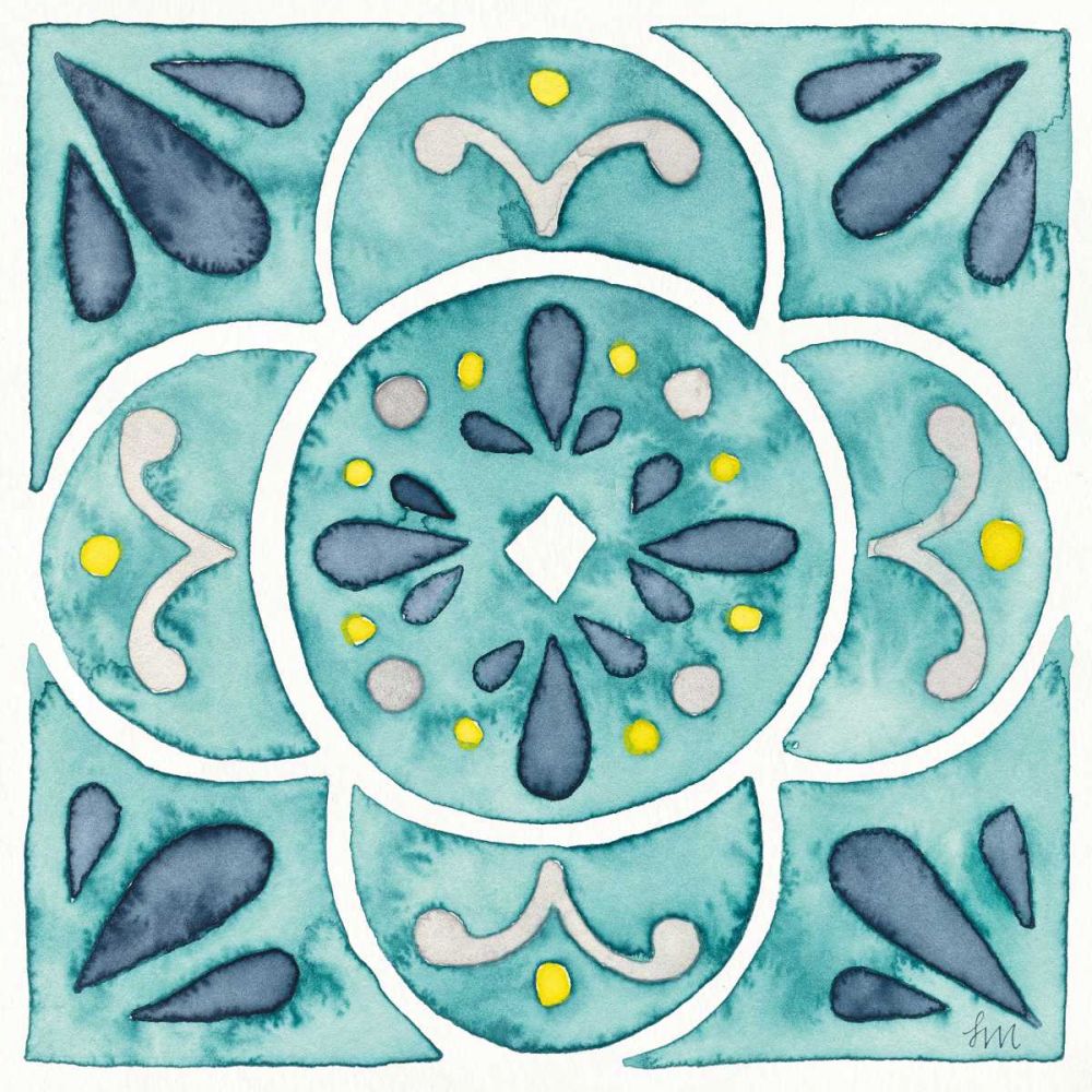 Garden Getaway Tile VII Teal art print by Laura Marshall for $57.95 CAD