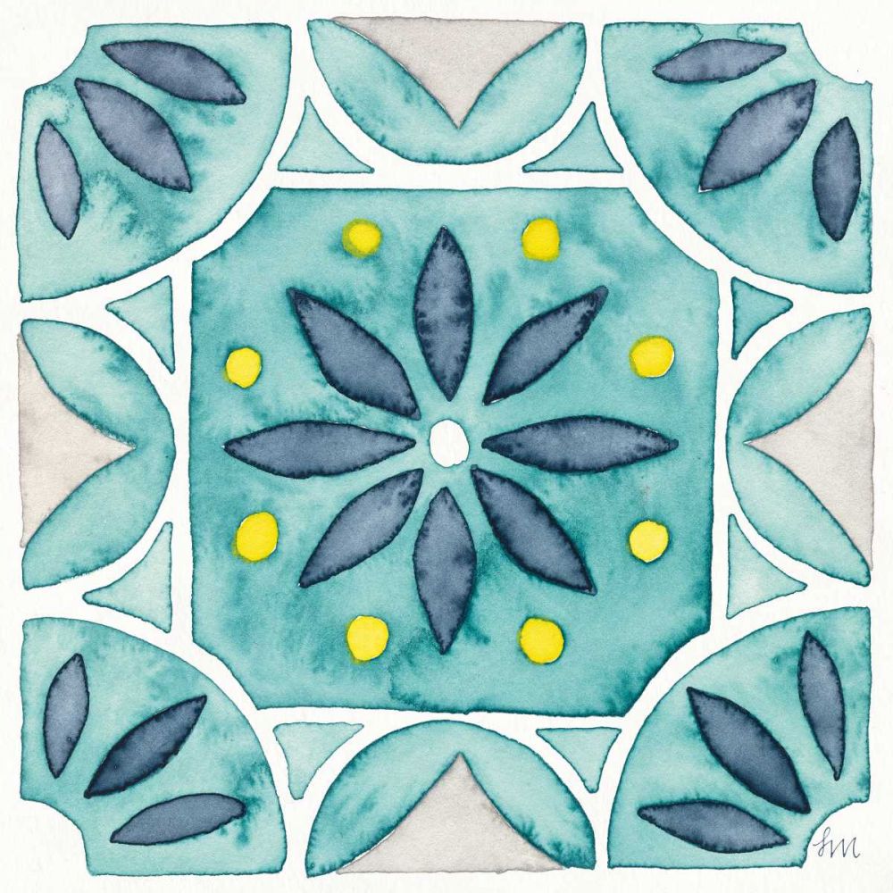 Garden Getaway Tile VIII Teal art print by Laura Marshall for $57.95 CAD