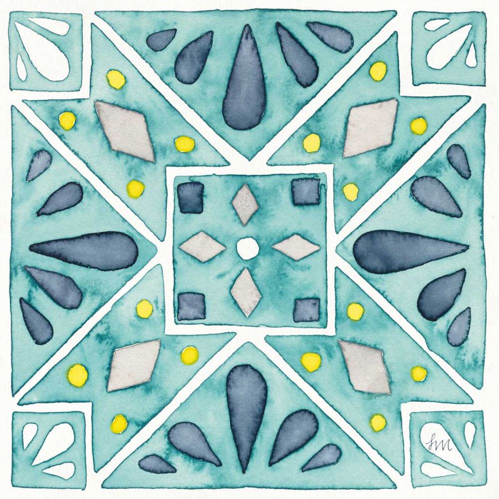 Garden Getaway Tile IX Teal art print by Laura Marshall for $57.95 CAD
