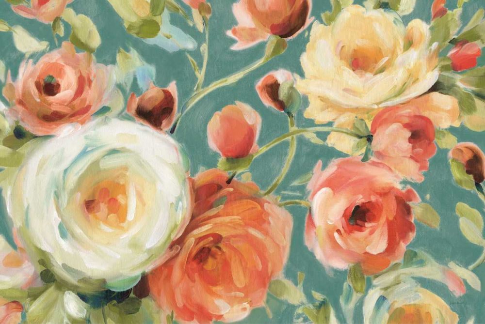 Florabundance I Autumn Teal art print by Lisa Audit for $57.95 CAD