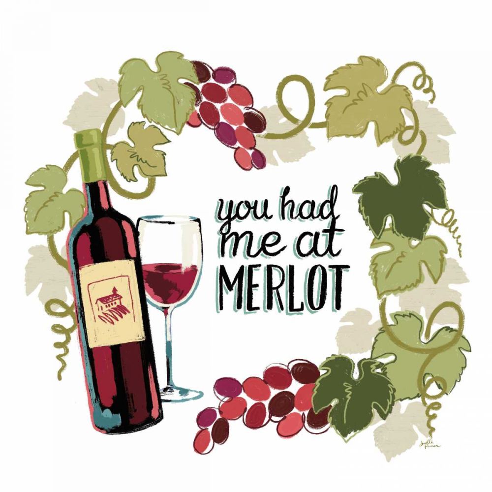 Wine and Friends II on White art print by Janelle Penner for $57.95 CAD