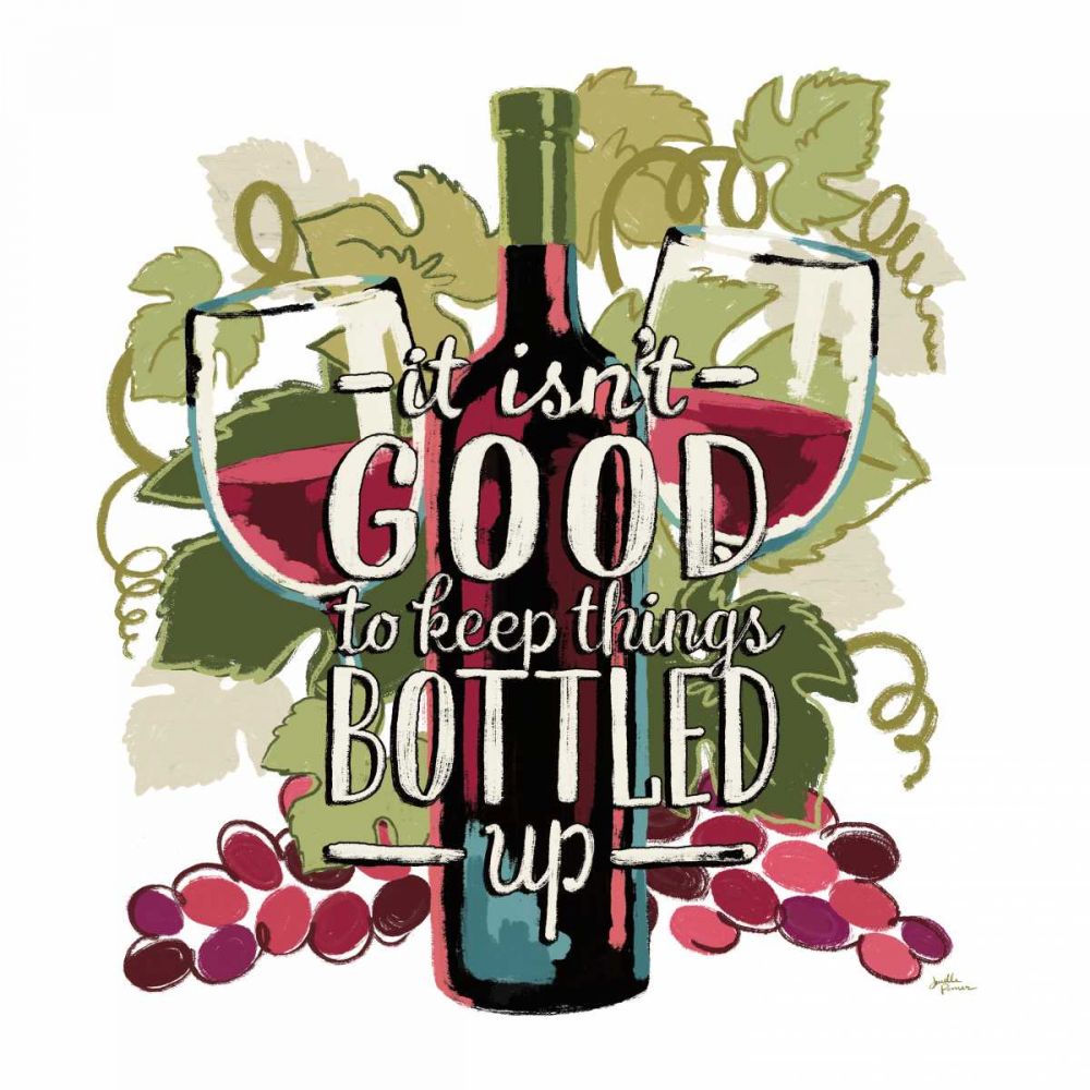 Wine and Friends III on White art print by Janelle Penner for $57.95 CAD