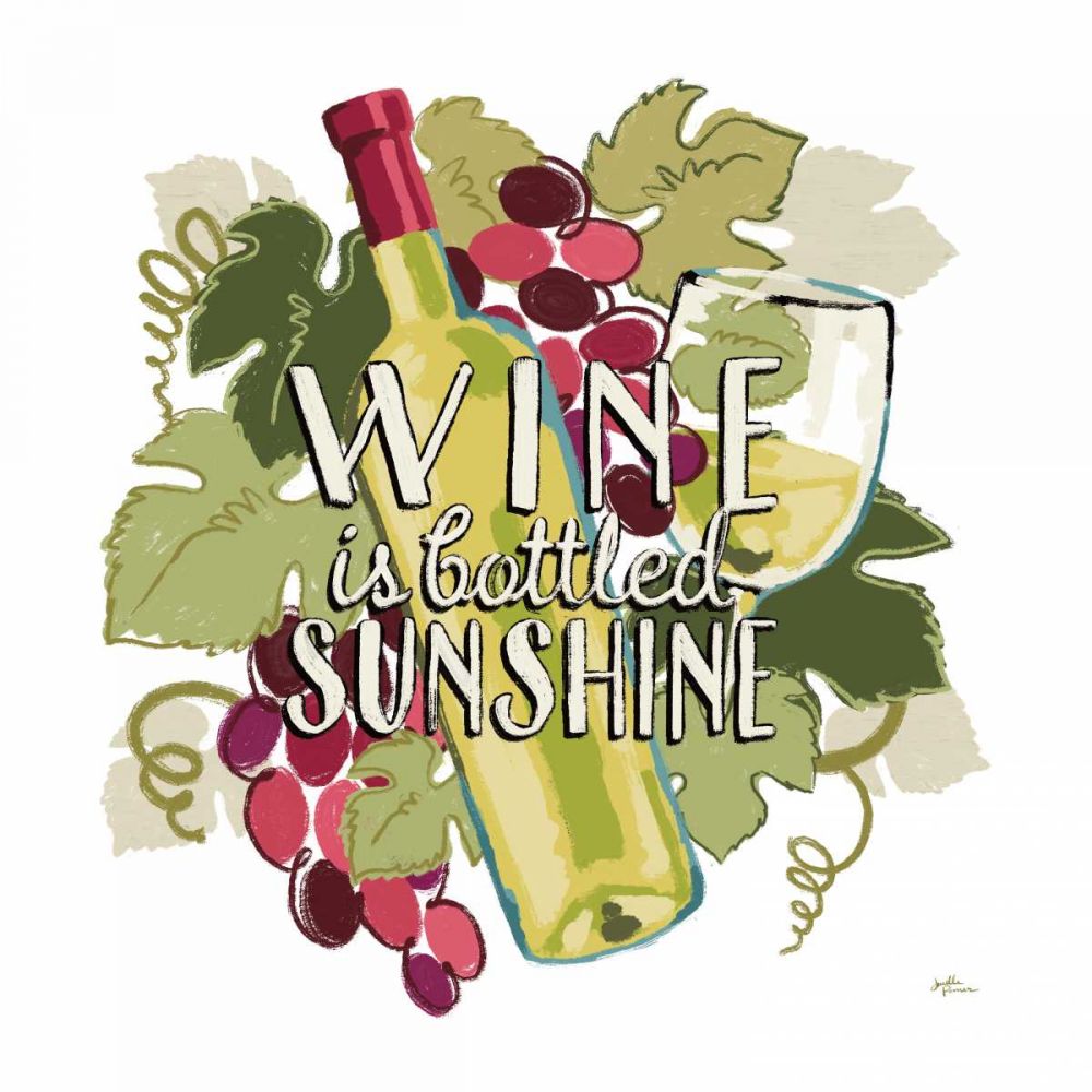 Wine and Friends IV on White art print by Janelle Penner for $57.95 CAD