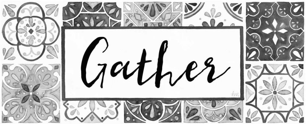 Garden Getaway Gather BW Crop art print by Laura Marshall for $57.95 CAD