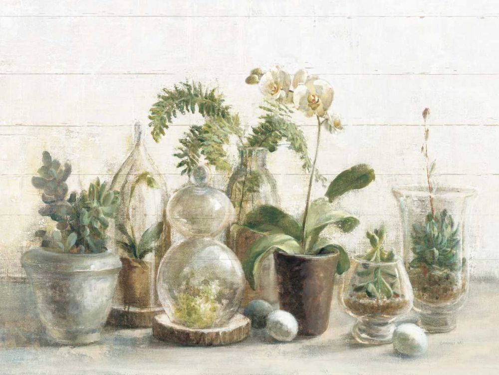 Greenhouse Orchids on Shiplap art print by Danhui Nai for $57.95 CAD