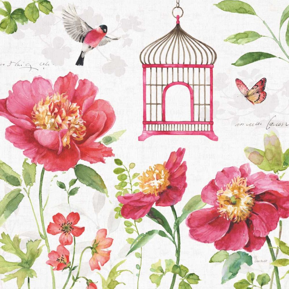 Pink Garden IV art print by Lisa Audit for $57.95 CAD
