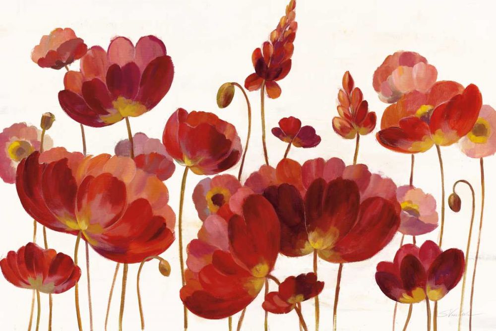 Red Flowers on White Crop art print by Silvia Vassileva for $57.95 CAD