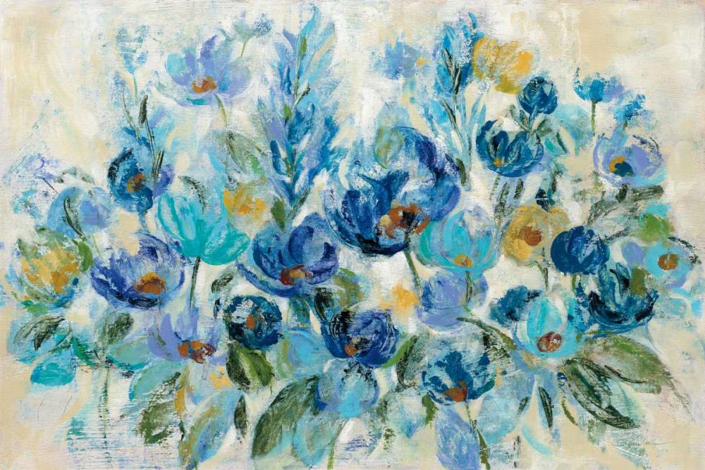 Scattered Blue Flowers art print by Silvia Vassileva for $57.95 CAD