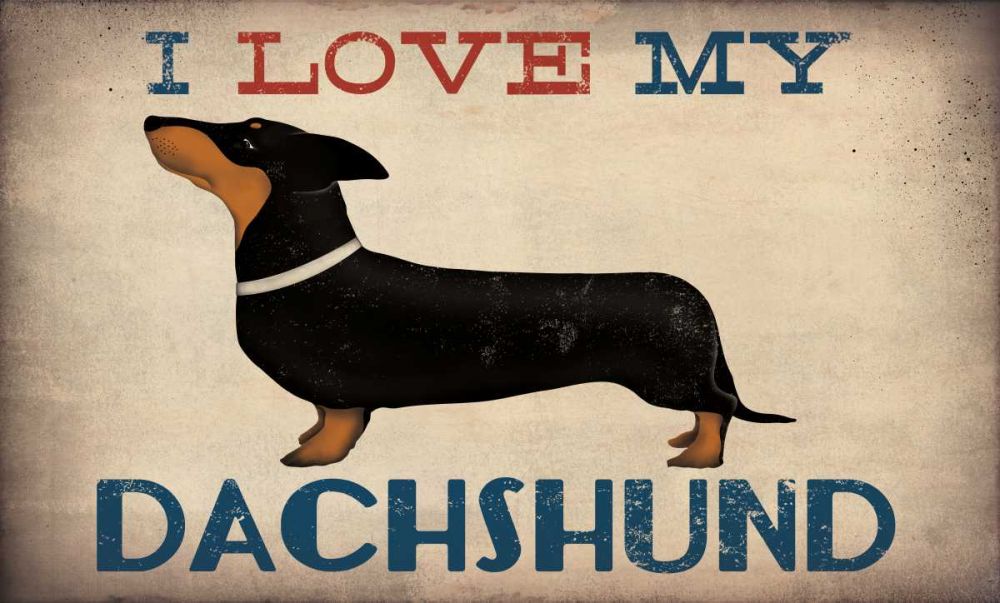 Dachshund Longboards - Love v1 art print by Ryan Fowler for $57.95 CAD