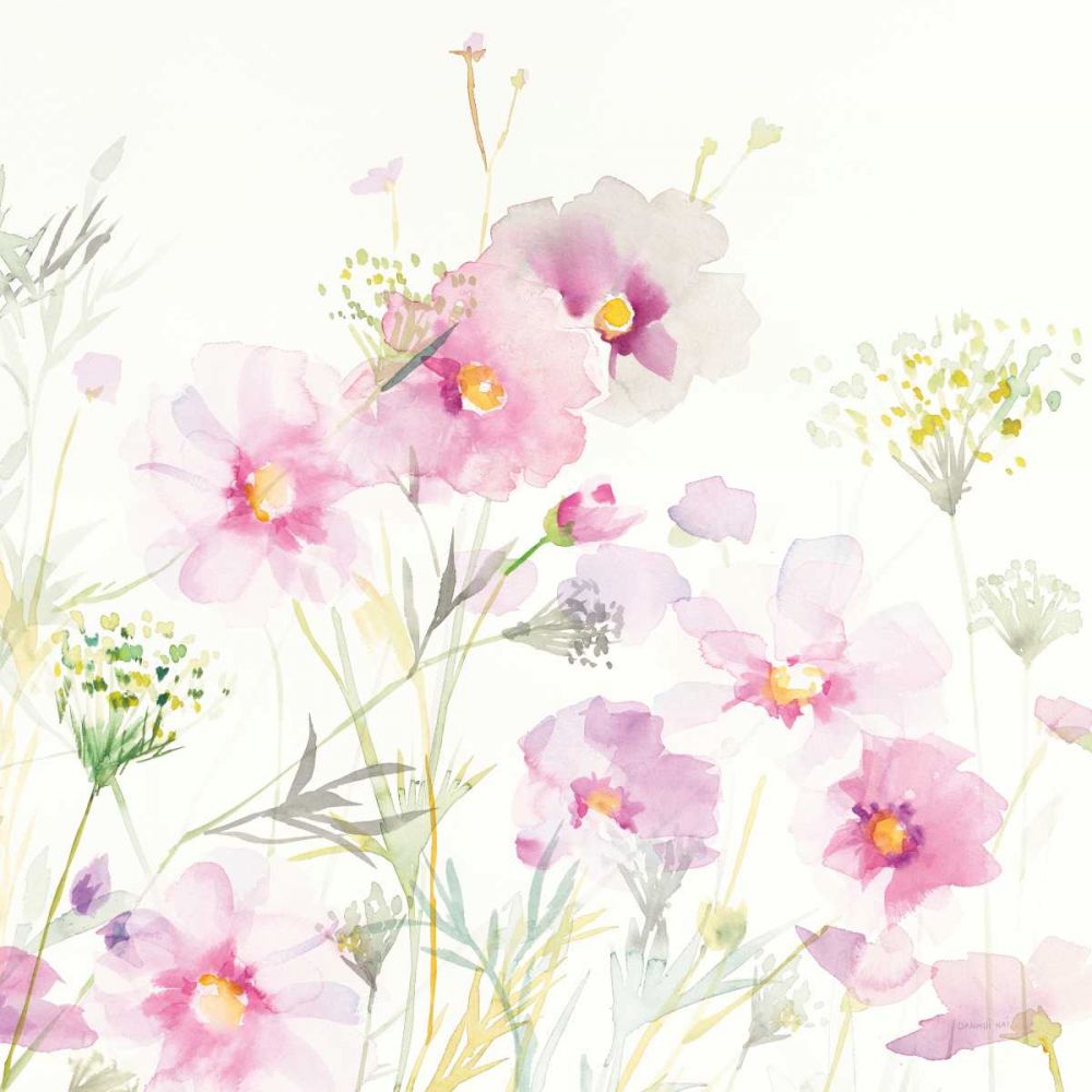 Queen Annes Lace and Cosmos on White II art print by Danhui Nai for $57.95 CAD