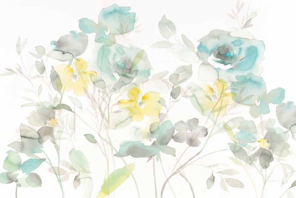 Aqua Roses Shadows art print by Danhui Nai for $57.95 CAD