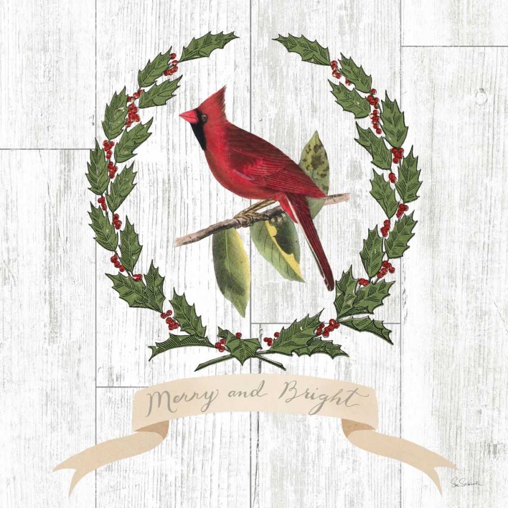 Joyful Tidings VIII on Distressed Wood art print by Sue Schlabach for $57.95 CAD