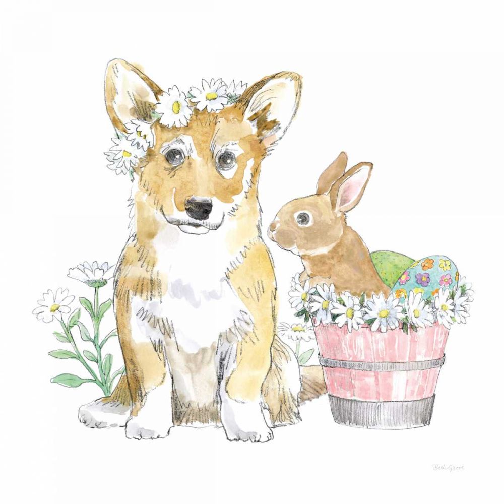 Easter Pups I art print by Beth Grove for $57.95 CAD