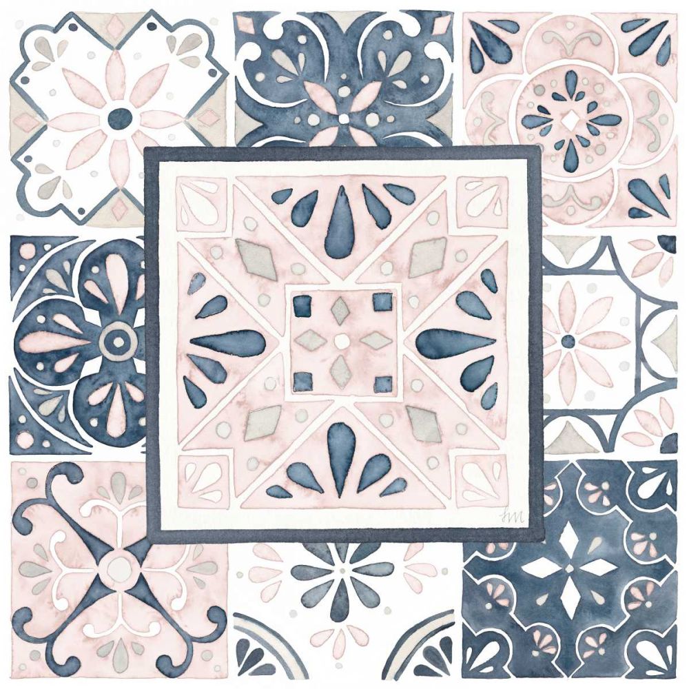 Garden Getaway Patchwork V Blush art print by Laura Marshall for $57.95 CAD