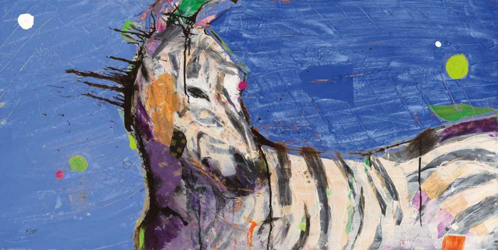 Zebra Blue art print by Kellie Day for $57.95 CAD