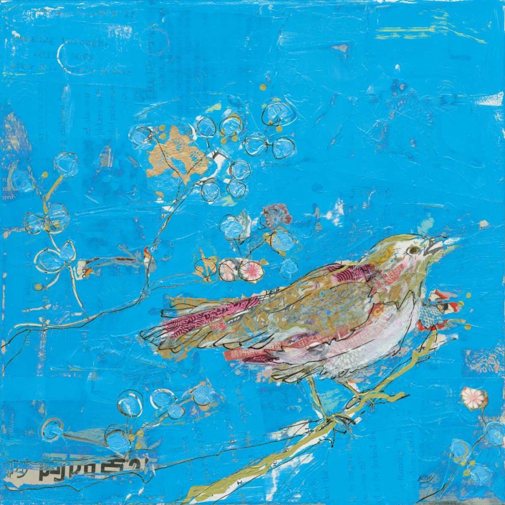 Birds of a Feather v2 Blue art print by Kellie Day for $57.95 CAD