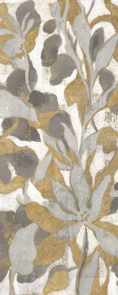 Painted Tropical Screen I Gray Gold Crop art print by Silvia Vassileva for $57.95 CAD