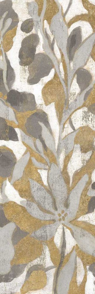 Painted Tropical Screen I Gray Gold Crop art print by Silvia Vassileva for $57.95 CAD