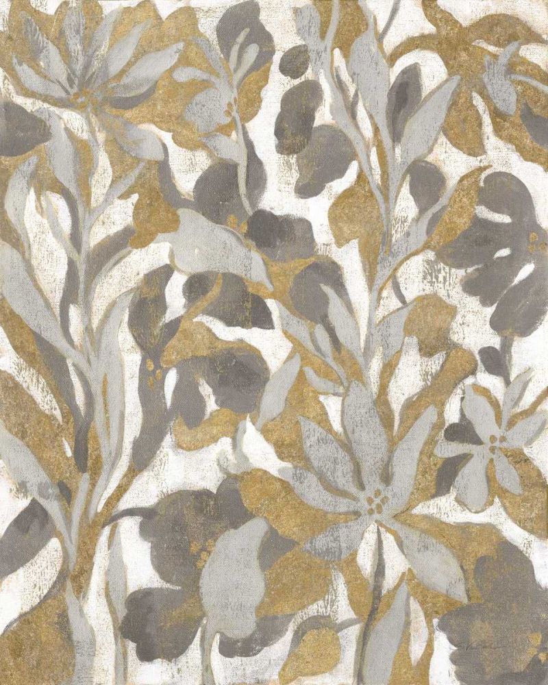 Painted Tropical Screen I Gray Gold art print by Silvia Vassileva for $57.95 CAD