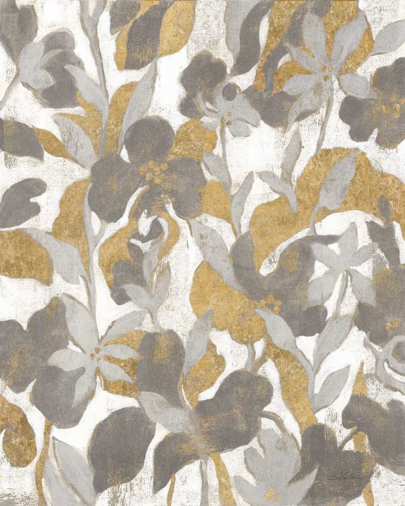 Painted Tropical Screen II Gray Gold art print by Silvia Vassileva for $57.95 CAD