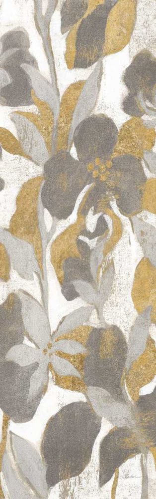 Painted Tropical Screen II Gray Gold Crop art print by Silvia Vassileva for $57.95 CAD