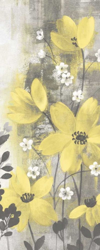 Floral Symphony Yellow Gray Crop I art print by Silvia Vassileva for $57.95 CAD