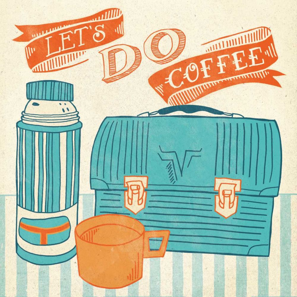 Lets Do Coffee Orange art print by Mary Urban for $57.95 CAD