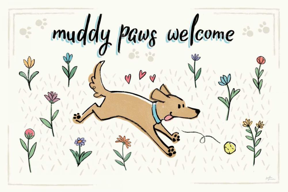 Dogs in the Garden I art print by Janelle Penner for $57.95 CAD