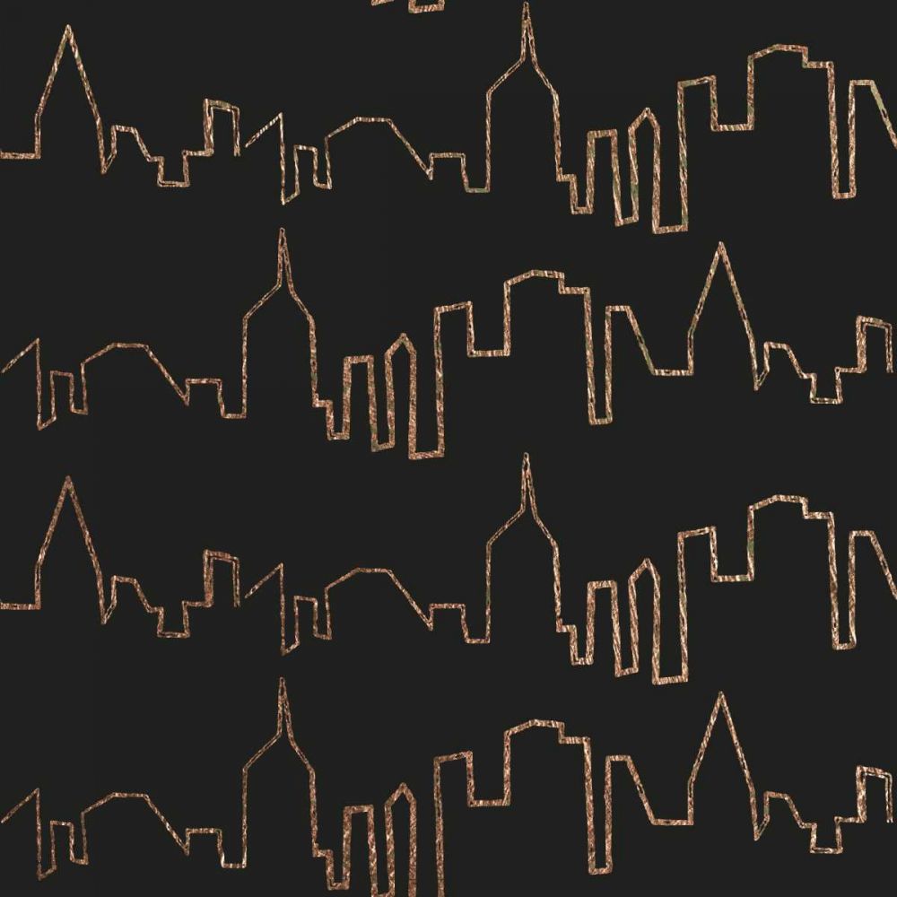 NY Chic Skyline gold on black art print by Marco Fabiano for $57.95 CAD