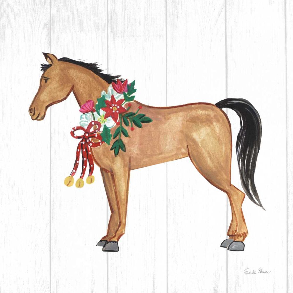 Holiday Farm Animals II art print by Farida Zaman for $57.95 CAD