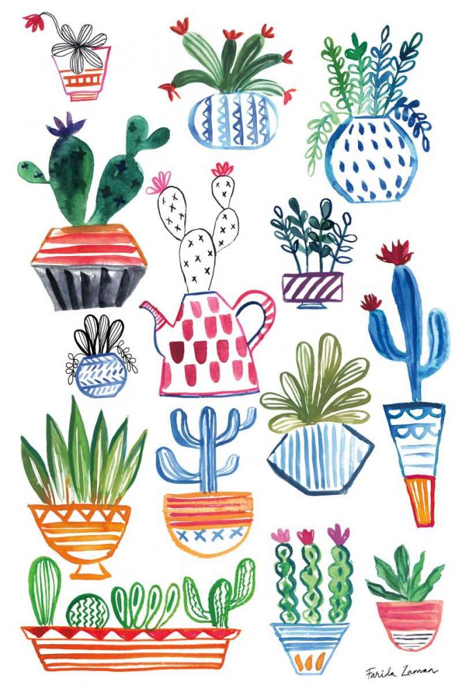 Funky Cacti I art print by Farida Zaman for $57.95 CAD