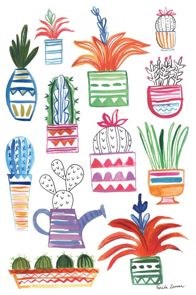 Funky Cacti II art print by Farida Zaman for $57.95 CAD
