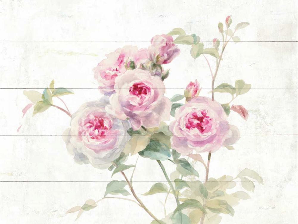 Sweet Roses on Wood art print by Danhui Nai for $57.95 CAD