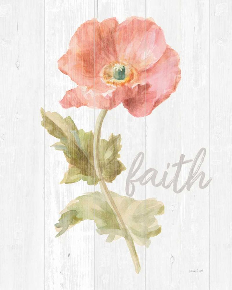 Garden Poppy on Wood Faith art print by Danhui Nai for $57.95 CAD
