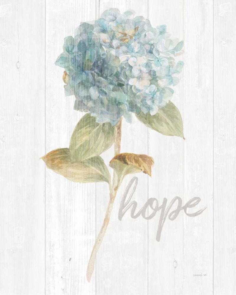 Garden Hydrangea on Wood Hope art print by Danhui Nai for $57.95 CAD
