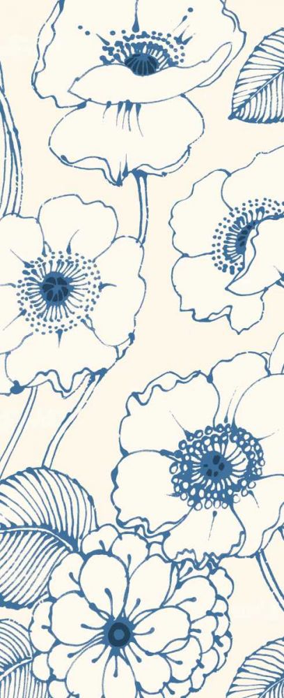 Pen and Ink Flowers on cream Panel II art print by Wild Apple Portfolio for $57.95 CAD