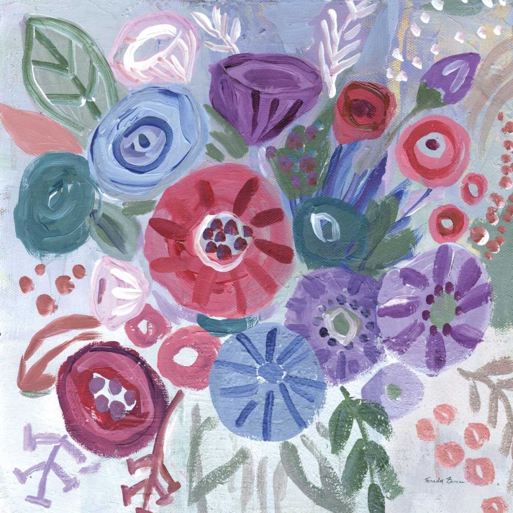 Floral Jewels I art print by Farida Zaman for $57.95 CAD