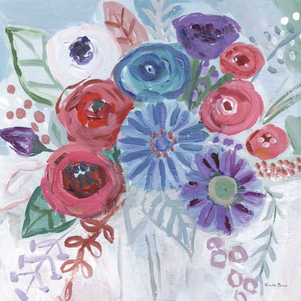 Floral Jewels II art print by Farida Zaman for $57.95 CAD